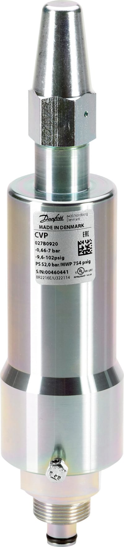 Danfoss CVPE-L constant-pressure pilot valve, hydrocarbon, low pressure -0.66 to 7 bar, for ICS servo-operated main valves