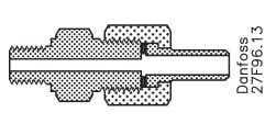 Danfoss pressure-gauge connector, solder Ø6.5 x Ø10 mm, for ICS / PM main valves (code 027B2035)