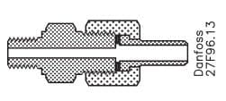 Danfoss pressure-gauge connector, solder Ø6.5 x Ø10 mm, for ICS / PM main valves
