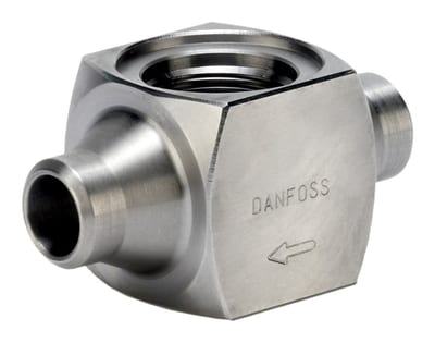 Danfoss CVH pilot valve body, Socket weld 1/2 in, steel, 65 bar, for CV-series pilots on ICS/ICF servo valves