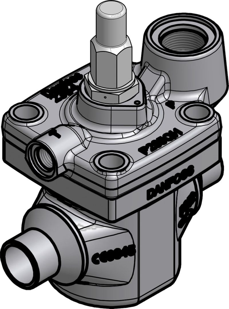 Danfoss ICS1 32 pilot-operated servo valve, butt weld DN32 (1¼ in), EN 10220, steel, Kv 17 m³/h (code 027H3144)
