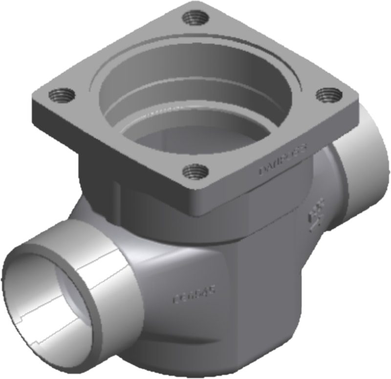 Danfoss ICV 50 multifunction valve body, ODS solder 2 in (50 mm), ASME B 16.11, steel (code 027H5130)