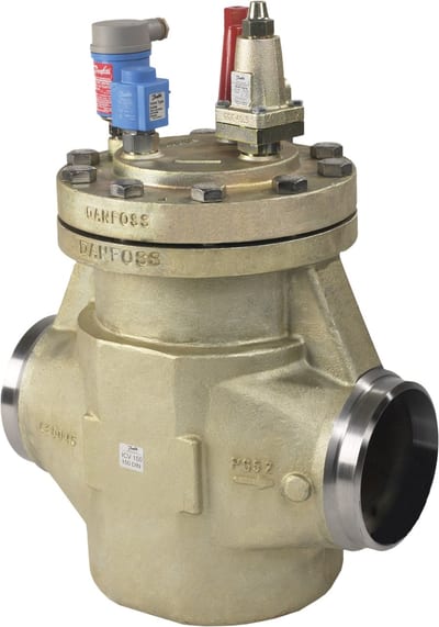 Danfoss ICS 100 pilot-operated servo valve, butt weld 4 in (100 mm), ASME B 36.10M Sch 40, steel, Kv 142 m³/h