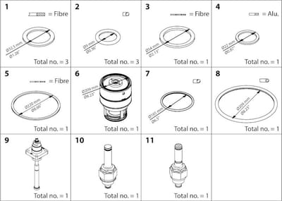 Danfoss overhaul kit for ICV 150 body with top assembly, ICM / ICS / ICLX 150 spare