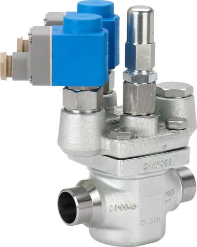 Danfoss ICSH 80 pilot-operated servo valve, butt weld 80 mm, steel, Kv 82 m³/h, 65 bar