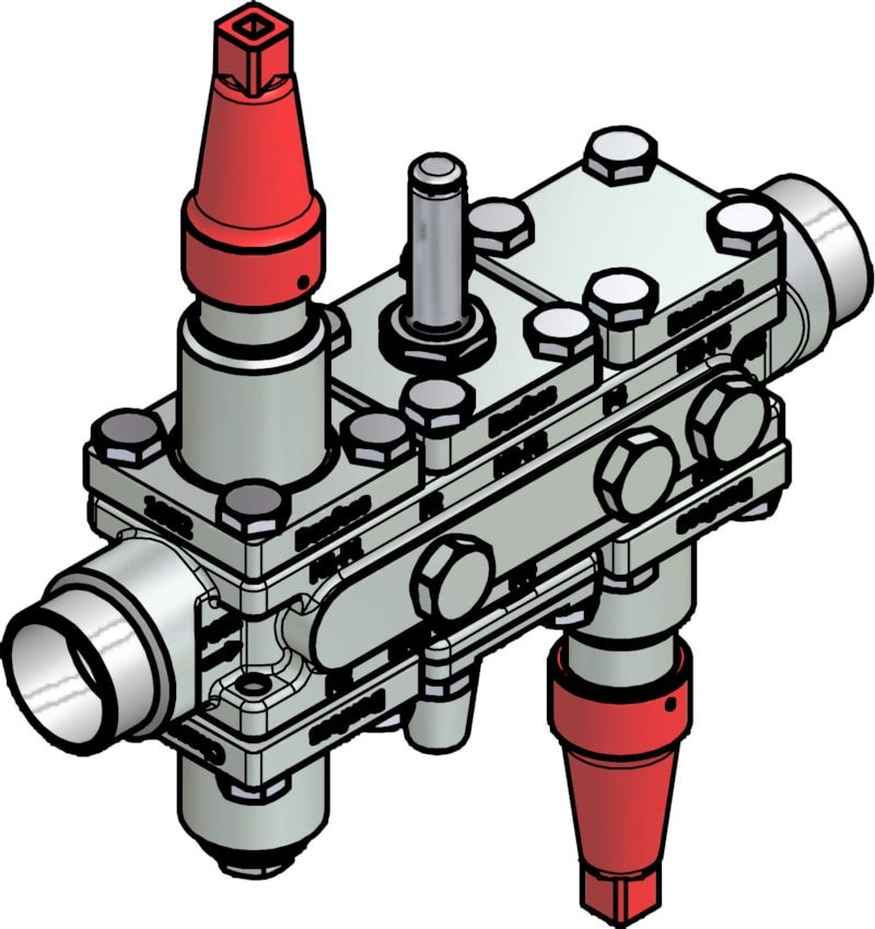 Danfoss ICF 20-6-4 Flexline valve station, 32 mm, EN 10220 (code 027L3029)