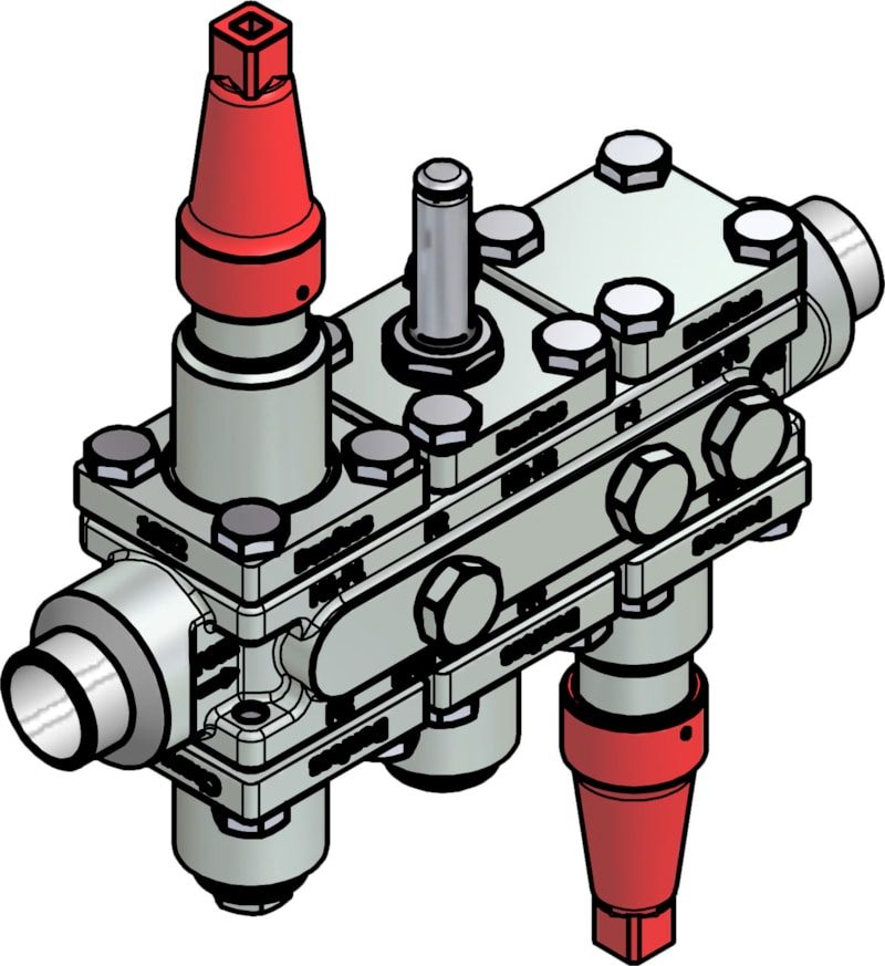 Danfoss ICF 20-6-90 Flexline valve station, 25 mm, EN 10220 (code 027L3123)