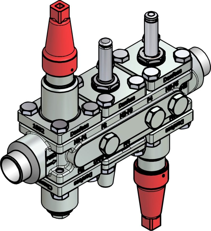 Danfoss ICF 20-6-90 Flexline valve station, 25 mm, EN 10220 (code 027L3361)