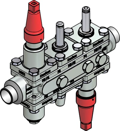 Danfoss ICF 20-6-90 Flexline valve station, 25 mm, EN 10220 (code 027L3361)