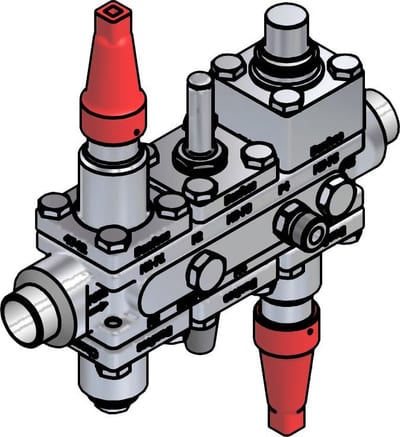 Danfoss ICF SS 20-6-5MA stainless steel valve station, 20 mm, ASME B 36.19M Schedule 40S