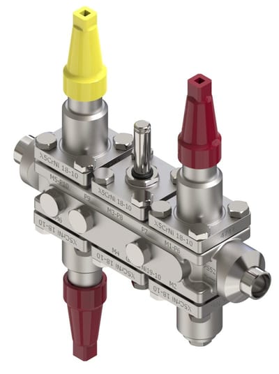 Danfoss ICF SS 20-6-1HRB stainless steel valve station, 25 mm, ASME B 36.19M Schedule 40S