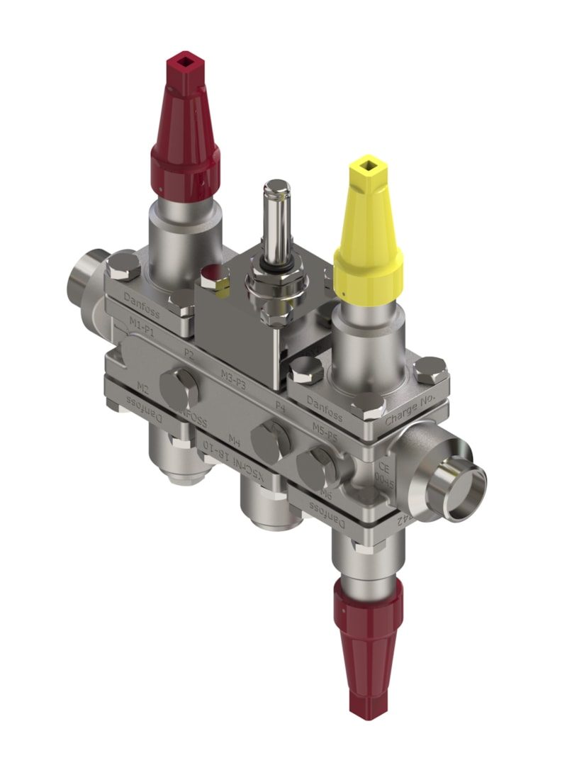 Danfoss ICF SS 20-6-3HRB stainless steel valve station, 20 mm, ASME B 36.19M Schedule 40S (code 027L3579)