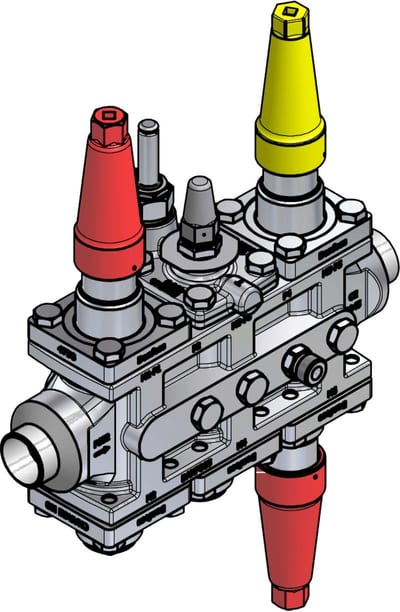 Danfoss ICF SS 25-6-3RA stainless steel valve station, 32 mm, ASME B 36.19M Schedule 40S