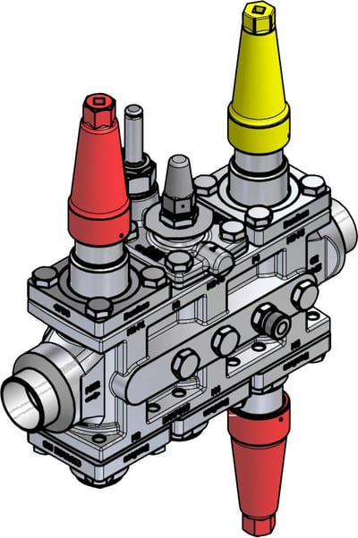 Danfoss ICF SS 25-6-3RB stainless steel valve station, 32 mm, ASME B 36.19M Schedule 40S