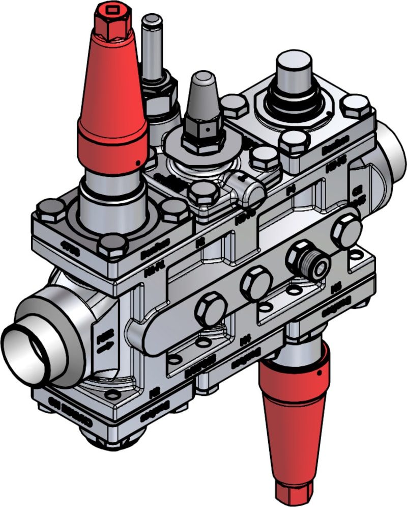 Danfoss ICF SS 25-6-5MA stainless steel valve station, 40 mm, ASME B 36.19M Schedule 40S (code 027L3591)