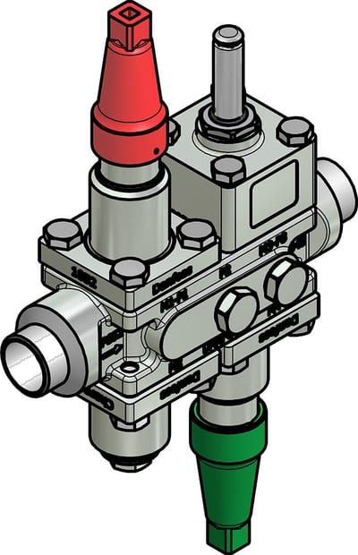 Danfoss ICF 20-4-18H carbon steel valve station, 20 mm, EN 10220
