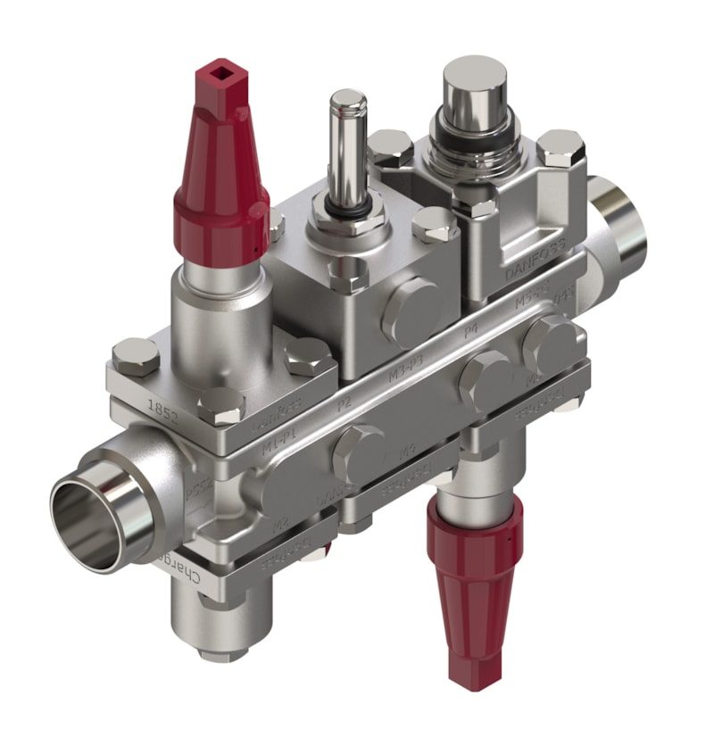 Danfoss ICF 20-6-5HMB66 carbon steel valve station, 25 mm, EN 10220 (code 027L3637)
