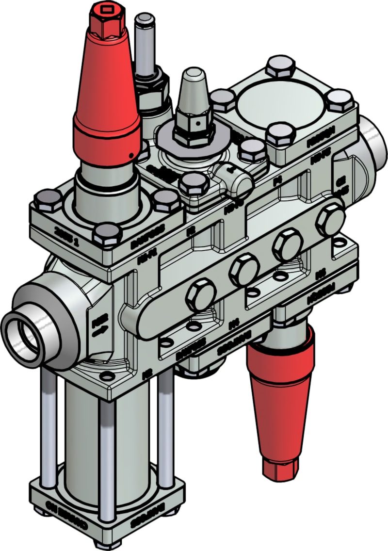 Danfoss ICF 25-6-90 Flexline valve station, 25 mm, ASME B 16.11 (code 027L4156)