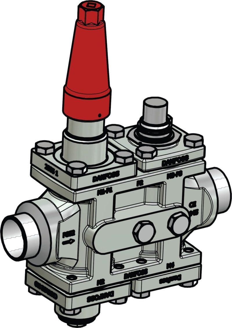 Danfoss ICF 25-4-90 Flexline valve station, 40 mm, EN 10220 (code 027L4185)
