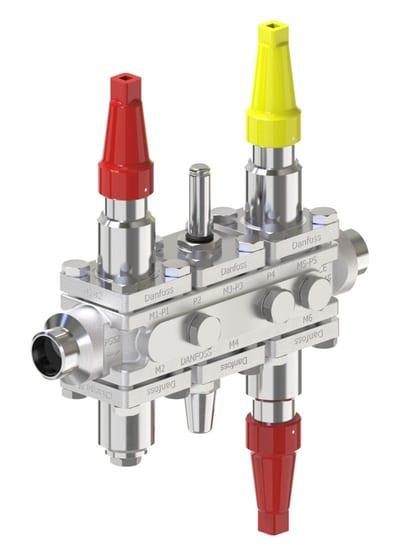 Danfoss ICF SS 20-6-1RA stainless steel valve station, 25 mm, EN 10220