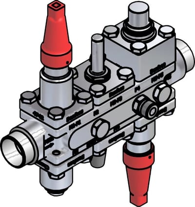 Danfoss ICF SS 20-6-5MC stainless steel valve station, 32 mm, EN 10220