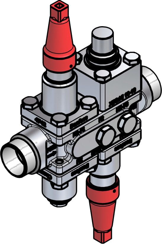 Danfoss ICF SS 20-4-14MC stainless steel valve station, 32 mm, EN 10220 (code 027L4712)