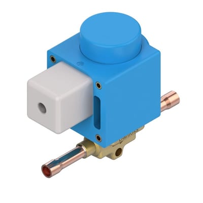 Danfoss EVO 100 solenoid valve, 1/4 in ODF solder, brass body, 45.2 bar, NC