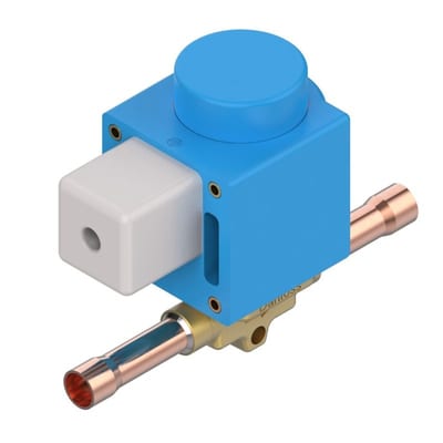 Danfoss EVO 101 solenoid valve, 3/8 in ODF solder, brass body, 45.2 bar, NC