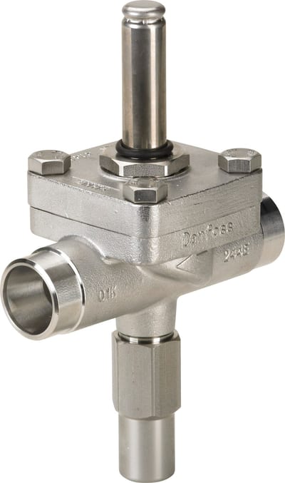 Danfoss EVRST 10 solenoid valve, 1/2 in butt weld EN 10220, stainless steel, 50 bar, NC