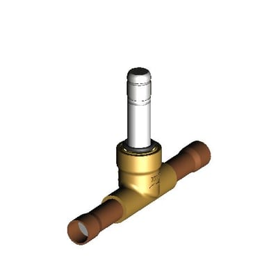 Danfoss EVG 3 solenoid valve, 3/8 in ODF solder, 45 bar, Kv 0.3 m³/h, NC
