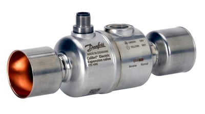 Danfoss ETS 50C Colibri electric expansion valve, 1 1/8 in x 1 3/8 in ODF solder, integrated sight glass, 50 bar MWP