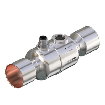 Danfoss ETS 100C Colibri electric expansion valve, 1 3/8 in (35 mm) ODF solder, integrated sight glass, 50 bar MWP