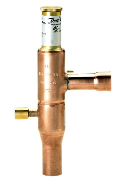 Danfoss KVP 28 evaporator pressure controller — 28 mm ODF solder solder, 0 – 5.5 bar, code