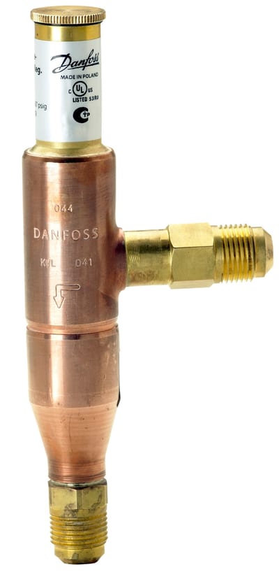 Danfoss KVL 12 crankcase pressure regulator — 12 mm (1/2 in) flare, 0.2 – 6 bar, code