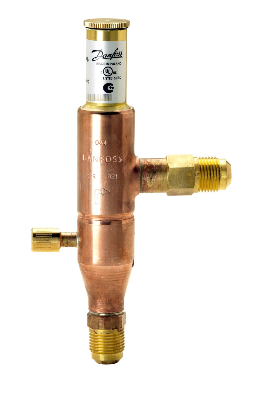 Danfoss KVR 15 condensing pressure controller — 16 mm (5/8 in) flare, 5 – 17.5 bar, code