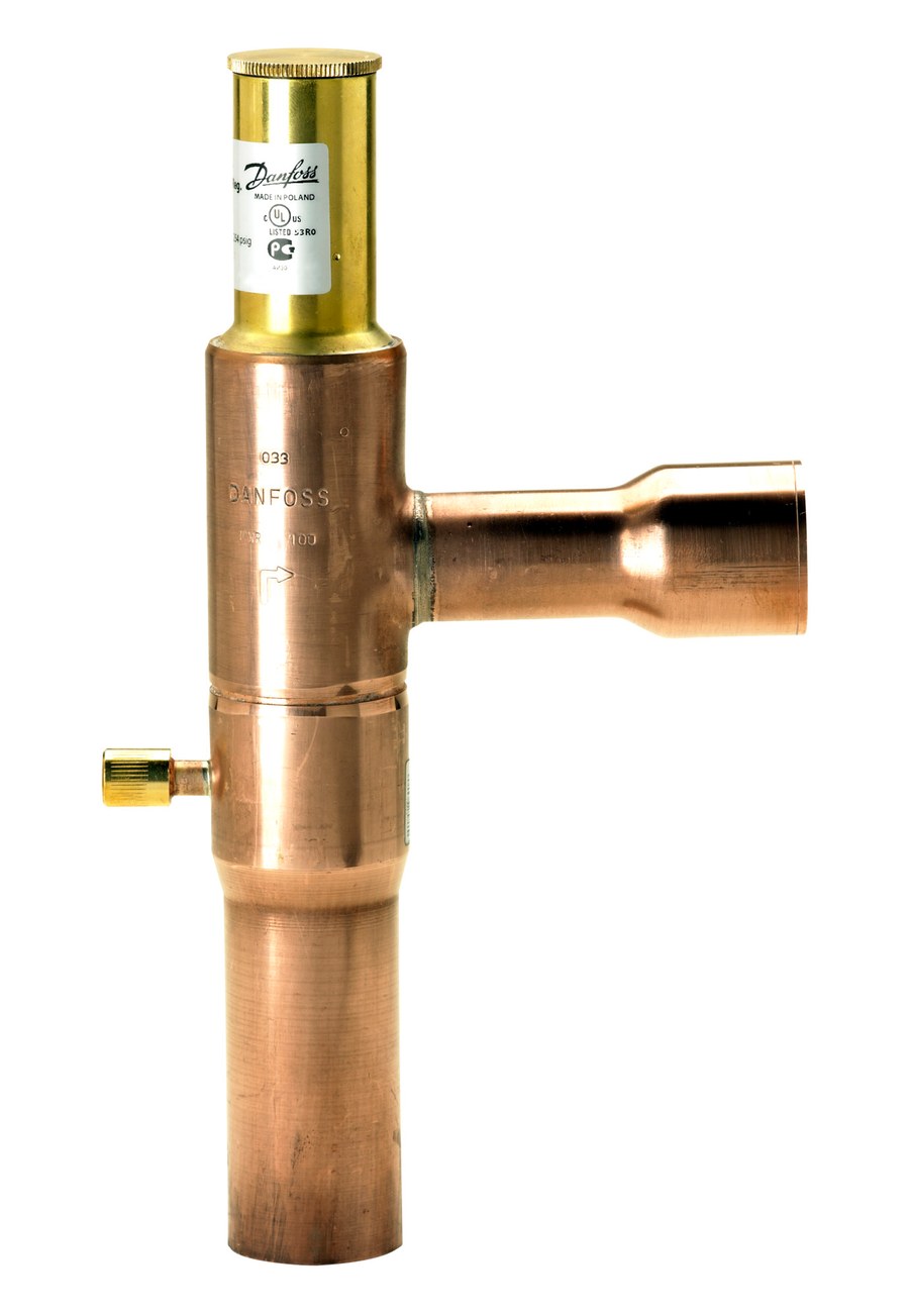 Danfoss KVR 35 condensing pressure controller — 35 mm (1 3/8 in) ODF solder solder, 5 – 17.5 bar, code