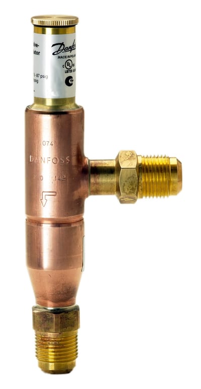 Danfoss KVD 12 receiver pressure controller — 12 mm (1/2 in) flare, 3 – 20 bar, code