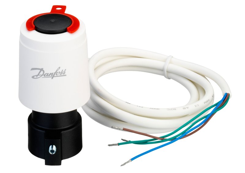 Danfoss TWA-A electrothermal actuator, 230 V AC, NC with end-switch (088H3106)