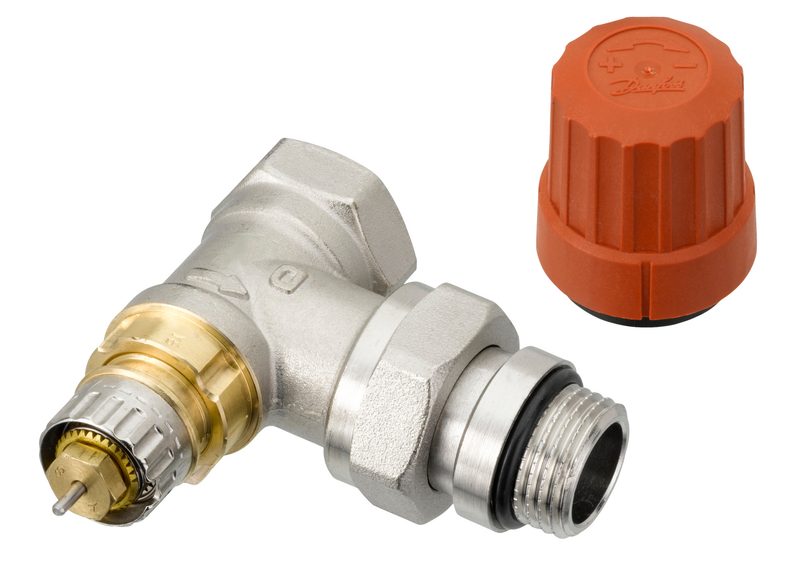 Danfoss RA-N DN 15 angle radiator valve, normal flow with presetting, dimension standard D (013G0115)