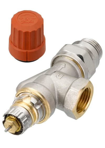 Danfoss RA-N DN 15 horizontal-angle radiator valve, normal flow with presetting, dimension standard D (013G0117)