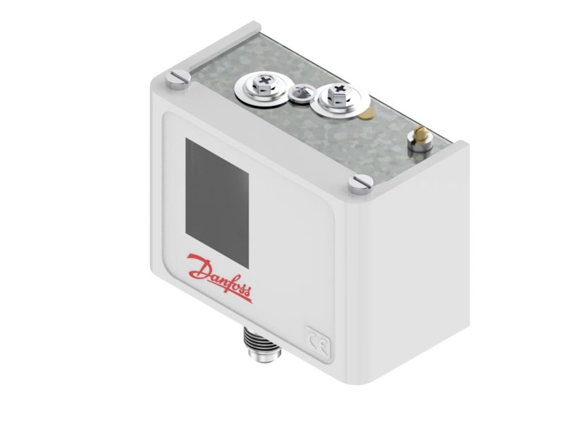 Danfoss KPR1 pressure switch, -0.2 to 8 bar, narrow 0.5-1.5 bar differential, auto reset, SPDT, 1/4 in flare