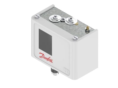 Danfoss KPR1 pressure switch, -0.2 to 8 bar, narrow 0.5-1.5 bar differential, auto reset, SPDT, 1/4 in flare