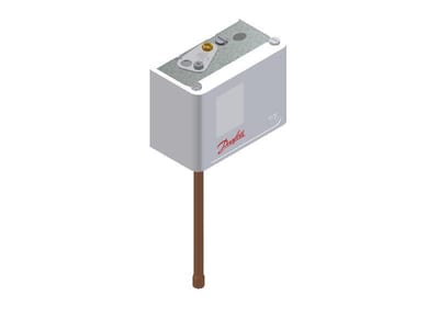 Danfoss KP1 pressure switch, -0.2 to 7.5 bar, auto reset, SPDT, 1/4 in solder ODF