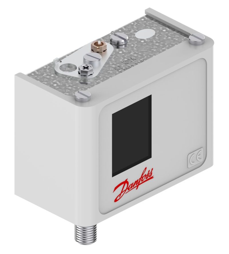 Danfoss KP1A pressure switch, -0.2 to 7.5 bar, auto reset, SPDT, 10 x 0.75 mm connection