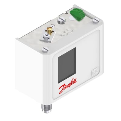 Danfoss KP7B Pressure Switch, 8–32 bar, Manual Reset, SPDT, 6 mm ODF