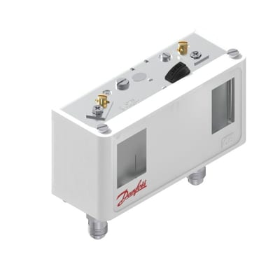 Danfoss KP7ABS Dual Pressure Switch, 8–32 bar, Manual Reset, 2× SPST-NC