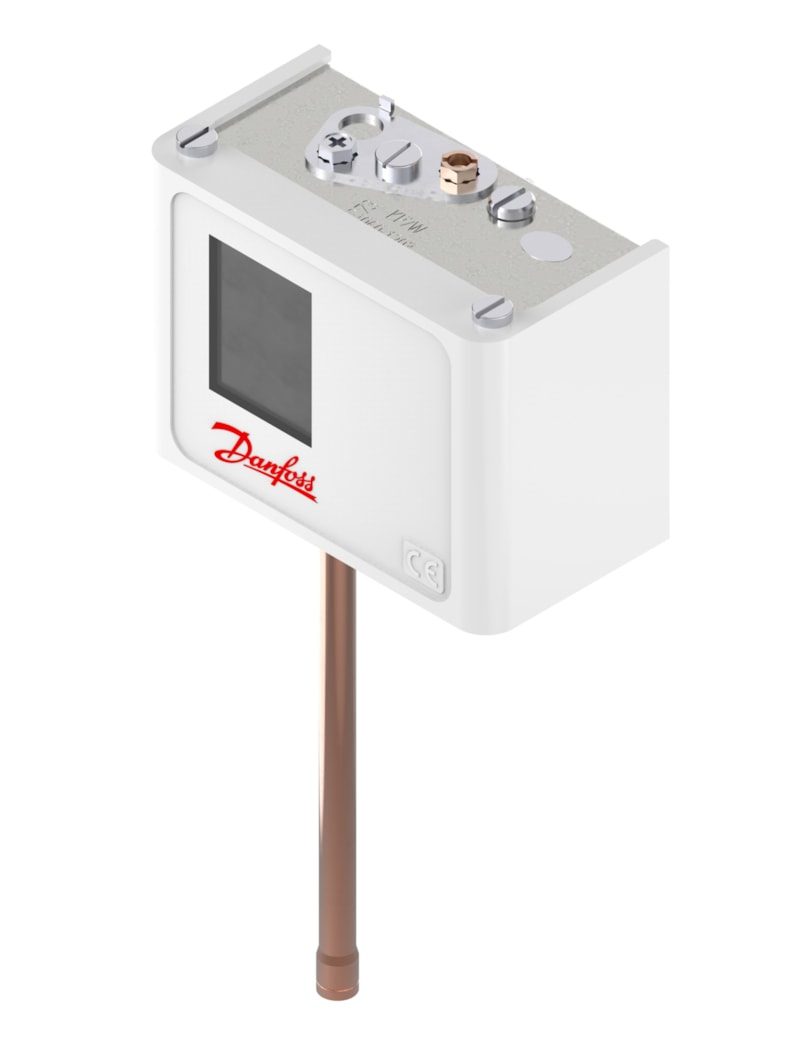 Danfoss KP7W pressure switch, 8 to 32 bar, 4-10 bar differential, auto reset, SPDT, 6 mm solder ODF