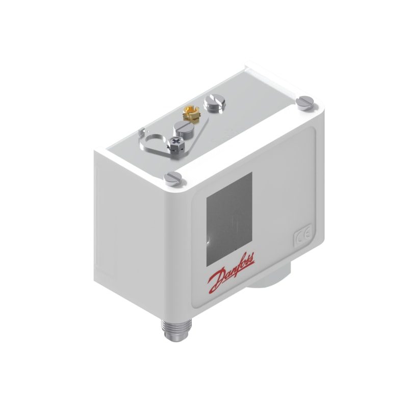 Danfoss KP5A pressure switch, 8-32 bar, auto reset, SPDT, M10 x 0.75 male