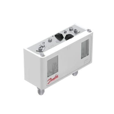 Danfoss KP15 dual pressure switch, LP -0.9 to 7 bar / HP 8 to 32 bar, convertible reset, SPDT, 1/4 in flare