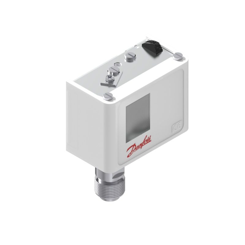 Danfoss KP35 pressure switch, 0.4–3.5 bar, manual (max) reset, SPDT, G 1/2